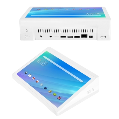 8&quot; or 10&quot; White Horizontal Display Touch Android Calling Device Machine Tabletop Banks Hotels Retail Hospitality Institutional Malls