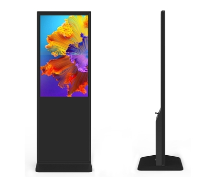 Floor-Standing IR Touch LCD Touch Display (Windows) Black Totem for Digital Signage in Malls, Retail Stores, Airports, and Restaurants